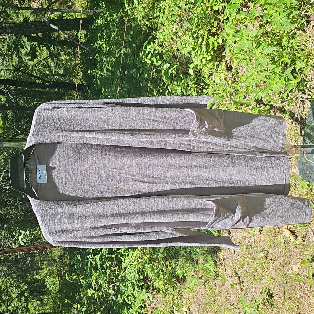 Old Navy Super-Long Open-Front Sweater with Pockets for Girls XL 14-16 Gray New